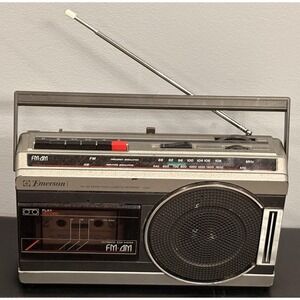 Vintage Emerson K3663 AM/FM Radio Tape Boombox Stranger Things Style Tested Work
